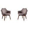 Manhattan Comfort Cronkite Accent Chair in Grey and Walnut (Set of 2) 2-AC026-GY